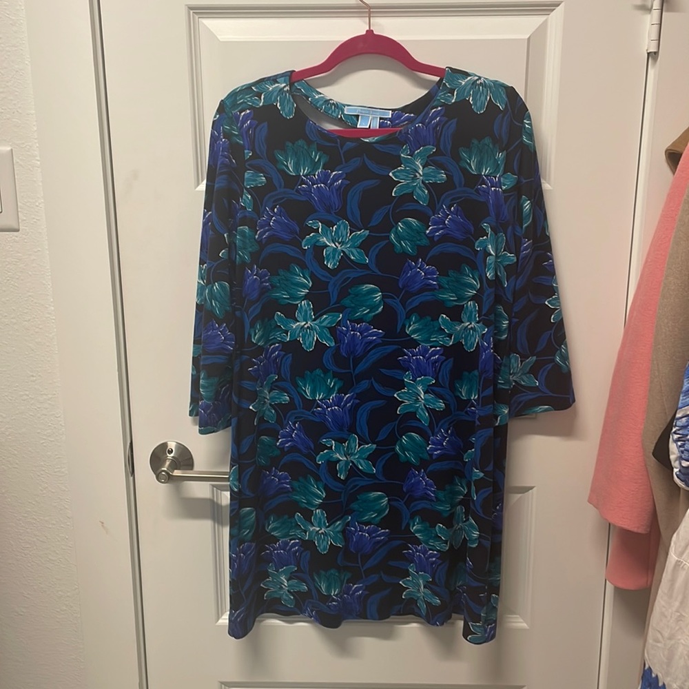 Blue and teal floral dress